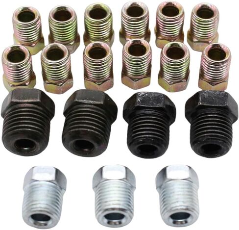 Car Stainless Brake Line Fitting Kit for 3/16" tube, Inverted Flare (19 Fittings) in Kuwait