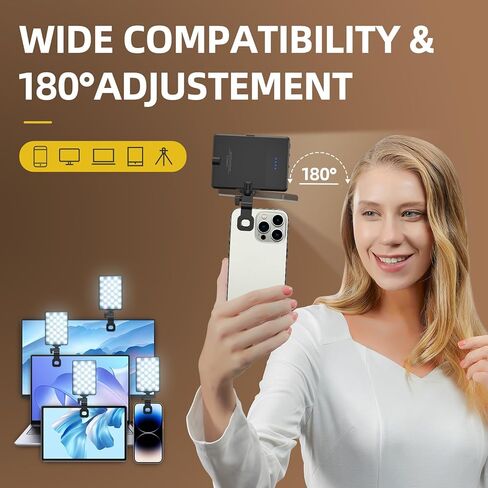 ضوء سيلفي ليد، ضوء هاتف مع مشبك، ضوء سيلفي قابل لإعادة الشحن بقدرة 3000 مللي أمبير في الساعة، ضوء صور مع 3 أوضاع إضاءة، ضوء ليد محمول للهاتف، آيفون، الكمبيوتر المحمول، الصور، تسجيل الفيديو، تيك توك، سيلفي، لايف، مدونة فيديو in Kuwait