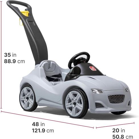 Step2 Whisper Ride Cruiser Kids Push Car, Ride On Toy, Stroller Substitute, Includes Seat Belt & Horn, Made of Durable Plastic, Max Weight 50 lbs., For Toddlers 1.5-4 Years Old, Blue in Saudi Arabia