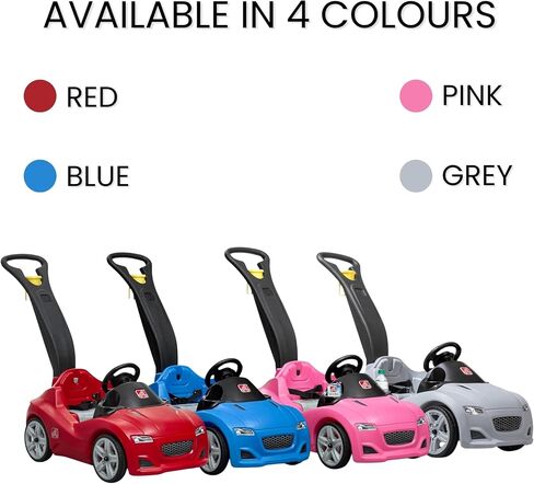 Step2 Whisper Ride Cruiser Kids Push Car, Ride On Toy, Stroller Substitute, Includes Seat Belt & Horn, Made of Durable Plastic, Max Weight 50 lbs., For Toddlers 1.5-4 Years Old, Blue in Saudi Arabia