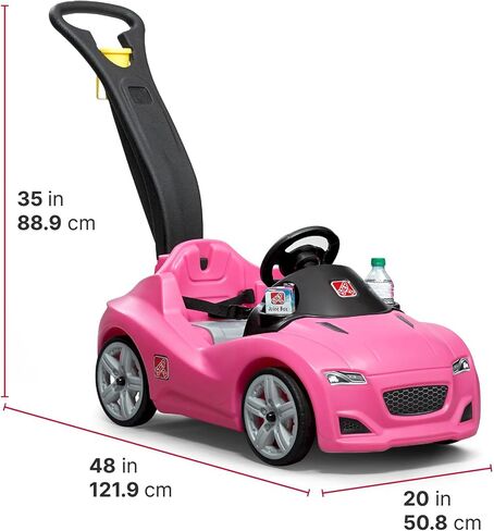 Step2 Whisper Ride Cruiser Kids Push Car, Ride On Toy, Stroller Substitute, Includes Seat Belt & Horn, Made of Durable Plastic, Max Weight 50 lbs., For Toddlers 1.5-4 Years Old, Blue in Saudi Arabia