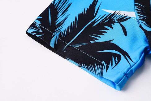 QZH.DUAO Men's & Boys Hawaiian Shirt Cuban Collar Short Sleeve Button Down Shirt Tropical Summer Beach Shirts in Kuwait