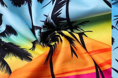 QZH.DUAO Men's & Boys Hawaiian Shirt Cuban Collar Short Sleeve Button Down Shirt Tropical Summer Beach Shirts in Kuwait