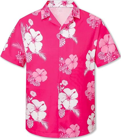 QZH.DUAO Men's & Boys Hawaiian Shirt Cuban Collar Short Sleeve Button Down Shirt Tropical Summer Beach Shirts in Kuwait