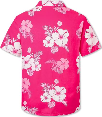 QZH.DUAO Men's & Boys Hawaiian Shirt Cuban Collar Short Sleeve Button Down Shirt Tropical Summer Beach Shirts in Kuwait