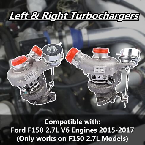 2 قطعة شاحن توربيني يسار ويمين FL3Z6K682A JT4Z6K682B لاستبدال محركات Ford F150 2.7L V6 2015-2017 OE # FL3Z6K682D FL3Z6K682C JT4E6K682AC 53039700407 Weonefit in Saudi Arabia