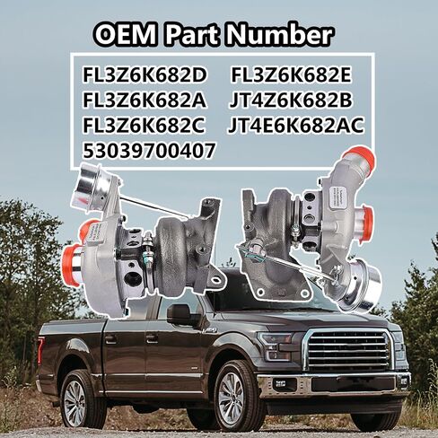 2 قطعة شاحن توربيني يسار ويمين FL3Z6K682A JT4Z6K682B لاستبدال محركات Ford F150 2.7L V6 2015-2017 OE # FL3Z6K682D FL3Z6K682C JT4E6K682AC 53039700407 Weonefit in Saudi Arabia
