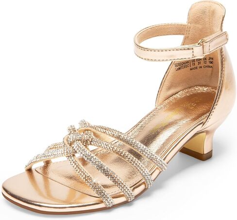 أحذية DREAM PAIRS للفتيات صنادل بكعب منخفض وشريط للكاحل وحفلات زفاف مزهرة للأطفال الصغار/الأطفال الكبار in Saudi Arabia