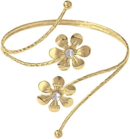 Upper Arm Bracelet Band Cuff Bangle Coil Bracelet butterfly flower Gold Armband Boho Jewelry for Women in Kuwait