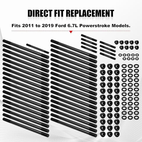 RULLINE Compatible with for Ford 6.7L Powerstroke Head Stud Replacement Kit - Reliable Ford 6.7 Powerstroke Stud Kit for Enhanced Performance in Saudi Arabia