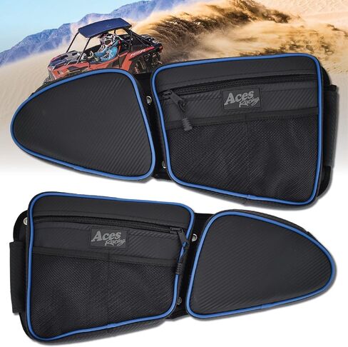 Door Bags Compatible with RZR 1000 Turbo S 900 - Side by Side Storage Accessories with Knee Pad (Sold as a pair) (Black, Front/2 Seat) in Saudi Arabia