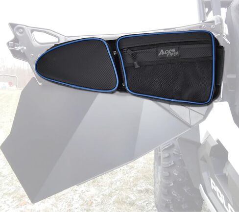 Door Bags Compatible with RZR 1000 Turbo S 900 - Side by Side Storage Accessories with Knee Pad (Sold as a pair) (Black, Front/2 Seat) in Saudi Arabia