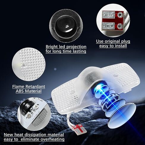 2 Pcs LED Car Door Lights Logo Projector, HD Welcome Light, No Fade Doors Puddle Light Courtesy Projector Laser Ghost Shadow Puddle Lamp Compatible with 2017-2024 Ridgeline Accessories in Saudi Arabia