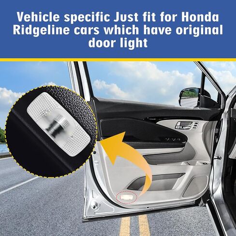 2 Pcs LED Car Door Lights Logo Projector, HD Welcome Light, No Fade Doors Puddle Light Courtesy Projector Laser Ghost Shadow Puddle Lamp Compatible with 2017-2024 Ridgeline Accessories in Saudi Arabia