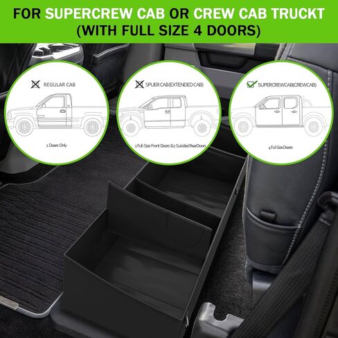 تخزين تحت المقعد لملحقات Ford F150 2015-2024، لـ F250 F350 F450 F550 2017-2023 حقيبة تخزين تحت المقعد، غير مناسبة لزخارف F150 XL وXLT300A in Kuwait