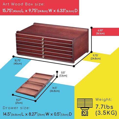 MEEDEN Art Supply Storage Box: 6 Drawers Pencil Organizer Craft Storage in Kuwait