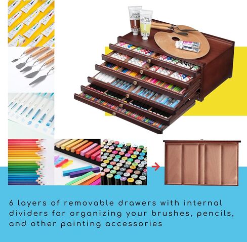 MEEDEN Art Supply Storage Box: 6 Drawers Pencil Organizer Craft Storage in Kuwait