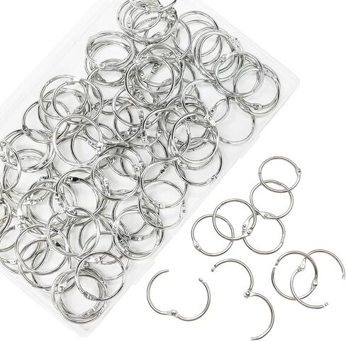 1.2 بوصة (50 حزمة) حلقات صغيرة فضفاضة لأوراق الشجر، حلقات بطاقات مؤشرة، حلقات لبطاقات الفلاش، حلقات مفاتيح فولاذية مطلية بالنيكل، مشابك حلقية، للمنزل والمدرسة والمكتب فضي in Kuwait