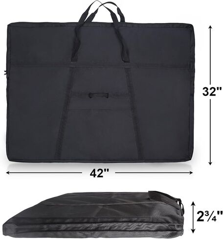 JJRING Dacron Art Portfolio Tote Bag 22'' x 28.5'' For 20'' x 26'' Black | Light Weight Carrying Storage Case Suitable Poster, Sketching, And Drawing in Kuwait