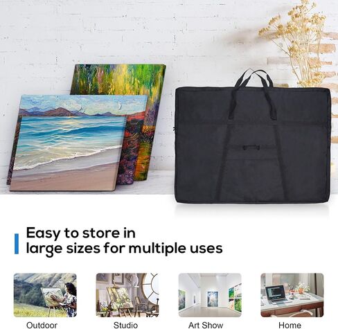 JJRING Dacron Art Portfolio Tote Bag 22'' x 28.5'' For 20'' x 26'' Black | Light Weight Carrying Storage Case Suitable Poster, Sketching, And Drawing in Kuwait