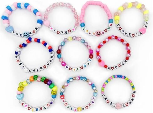 Friendship Bracelets, Inspired Bracelets 10pcs Colorful Charm Bracelets Beads for Fans, Handmade Preppy Bracelets for Patry Concert Jewelry Gifts in Saudi Arabia