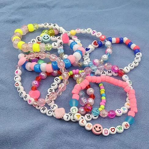 Friendship Bracelets, Inspired Bracelets 10pcs Colorful Charm Bracelets Beads for Fans, Handmade Preppy Bracelets for Patry Concert Jewelry Gifts in Saudi Arabia
