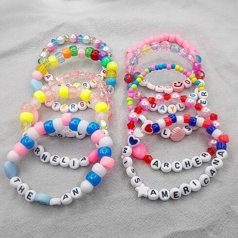 Friendship Bracelets, Inspired Bracelets 10pcs Colorful Charm Bracelets Beads for Fans, Handmade Preppy Bracelets for Patry Concert Jewelry Gifts in Saudi Arabia