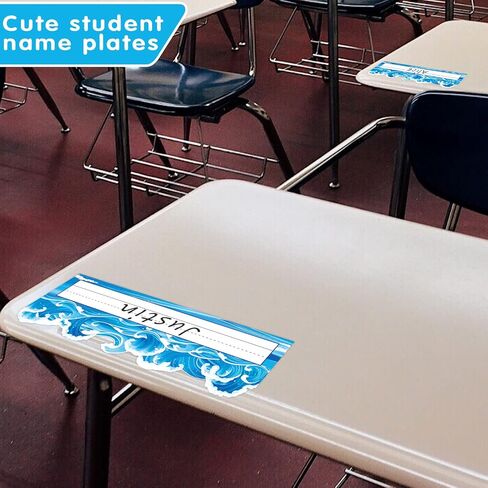 Die-Cut Nameplates Ocean Waves Name Plates for Student Desks Classroom 36Pcs in Saudi Arabia