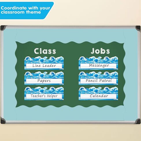 Die-Cut Nameplates Ocean Waves Name Plates for Student Desks Classroom 36Pcs in Saudi Arabia