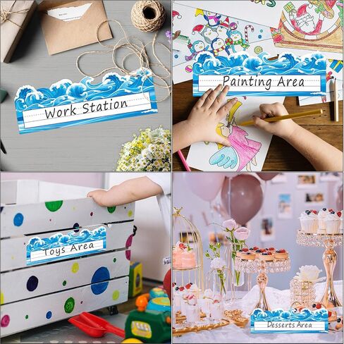 Die-Cut Nameplates Ocean Waves Name Plates for Student Desks Classroom 36Pcs in Saudi Arabia