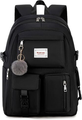حقيبة ظهر Wadirum Fashion للفتيات حقيبة كمبيوتر محمول لطيفة للنساء باللون الأسود in Kuwait