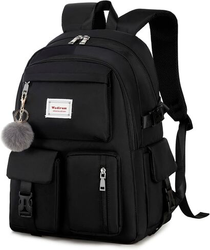 حقيبة ظهر Wadirum Fashion للفتيات حقيبة كمبيوتر محمول لطيفة للنساء باللون الأسود in Kuwait