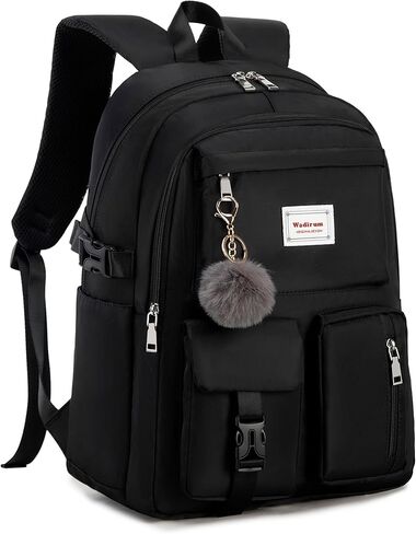 حقيبة ظهر Wadirum Fashion للفتيات حقيبة كمبيوتر محمول لطيفة للنساء باللون الأسود in Kuwait