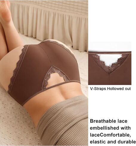 Eiggam Lace Underwear for Women Sexy Seamless Cheeky Underwear for Women Smooth Bikini Panties Stretch Women Underwear Pack in Saudi Arabia