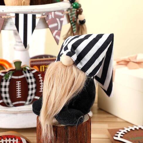 15 قطعة من صينية تزيين كرة القدم المتدرجة لتزيين كرة القدم في الخريف، علامات خشبية ريفية لديكور المنزل، إكليل كرة القدم جنوم الخرزة لعيد الشكر، رف طاولة المنزل، عطلة المطبخ in Kuwait