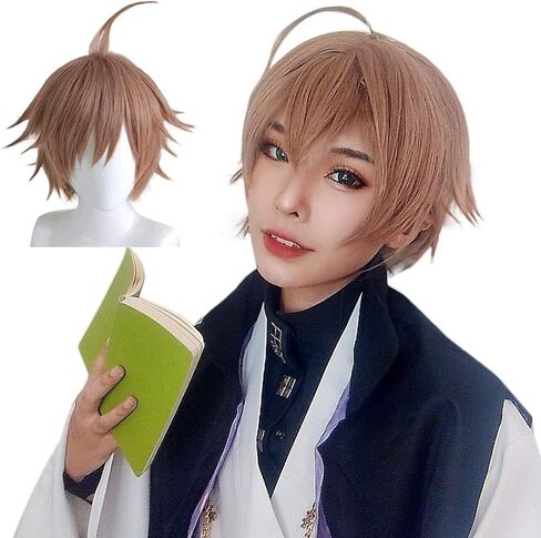 Anogol Hair Cap + Himmel Cosplay Costume Wig for Sousou no Frieren Light Blue Wig Short Straight Wig for Frieren Himmel Cosplay Synthetic Hair for Christmas Party Halloween Cosplay Props Accessory in Saudi Arabia