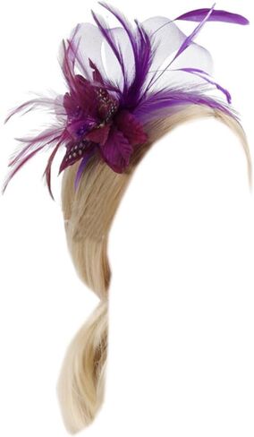 Floral Feather Headwear Organza Clip Fascinators Bride Bridesmaid Headwear Wedding Halloween Party Headband for Women in Saudi Arabia