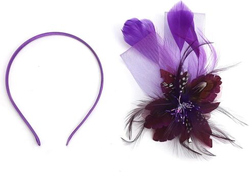 Floral Feather Headwear Organza Clip Fascinators Bride Bridesmaid Headwear Wedding Halloween Party Headband for Women in Saudi Arabia