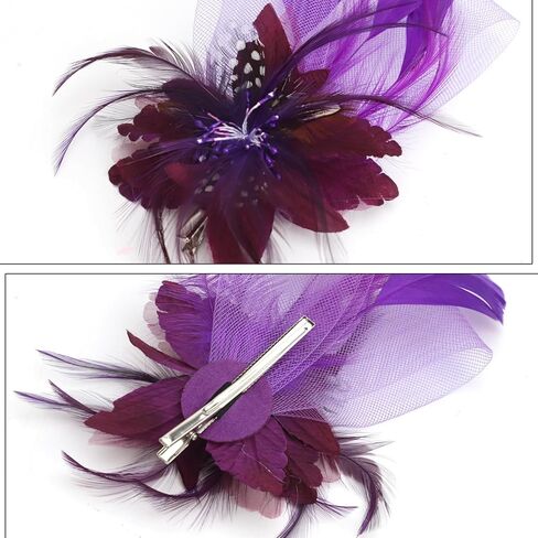 Floral Feather Headwear Organza Clip Fascinators Bride Bridesmaid Headwear Wedding Halloween Party Headband for Women in Saudi Arabia