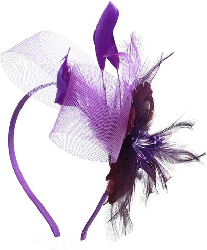 Floral Feather Headwear Organza Clip Fascinators Bride Bridesmaid Headwear Wedding Halloween Party Headband for Women in Saudi Arabia