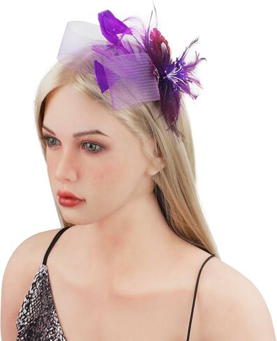 Floral Feather Headwear Organza Clip Fascinators Bride Bridesmaid Headwear Wedding Halloween Party Headband for Women in Saudi Arabia