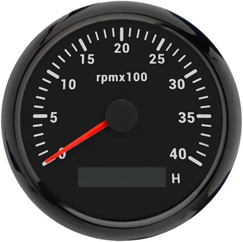 ELING 3 3/8 ''مقياس سرعة دوران محرك الديزل 4000 دورة في الدقيقة مع عداد ساعة 12 فولت 24 فولت مع 8 ألوان خلفية لسفن RV ATV in Kuwait