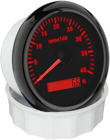 ELING 3 3/8 ''مقياس سرعة دوران محرك الديزل 4000 دورة في الدقيقة مع عداد ساعة 12 فولت 24 فولت مع 8 ألوان خلفية لسفن RV ATV in Kuwait
