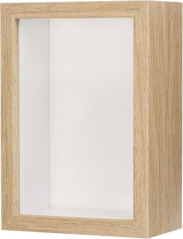 Shadow Box Frame, 4 x 6 Inch Wooden Dried Flower Photo Frame Deep Box Frame Shadow Boxes Display Case for Flower/Tickets/DIY Craft, Display Frame Shadow Box [Natural Color] in Saudi Arabia