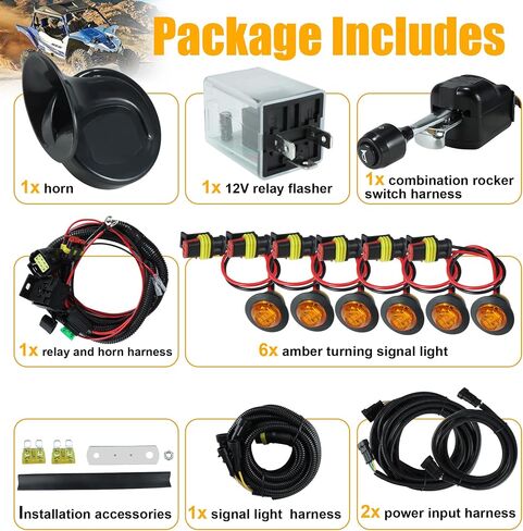 Pre-Wired ATV UTV Turn Signal Kit Compatible With Polaris, Can-Am, Kawasaki, Arctic Cat, CFMOTO, Pioneer,Dirt Bike Street Legal Kit in Saudi Arabia