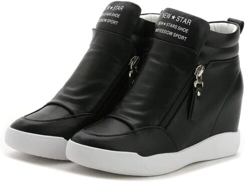 LIURUIJIA Women's Ankle Boots Fashion Wedge Sneakers For Women Dressy High-Top Invisible Heel Casual Black White Red Platform Shoes in Kuwait