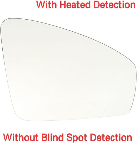 زجاج مرآة الجانب الأيسر للسائق مُسخن مع نقطة عمياء بدون تعتيم تلقائي متوافق مع زجاج بديل لمرآة الجانب الأيسر VW Tiguan 2018-2023 (نقطة عمياء جانب السائق الأيسر) in Saudi Arabia