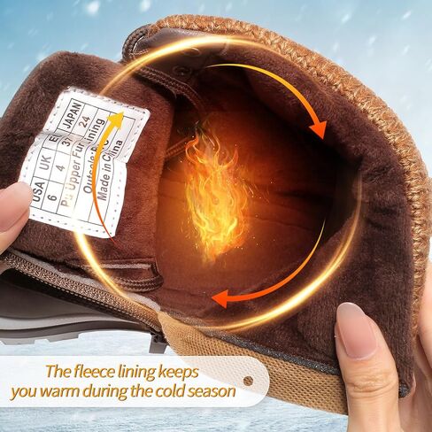 kufeiti Women's Winter Boots Black Combat Boots for Women Platform Waterproof Fuzzy Snow Ankle Boots with Side Zipper in Kuwait