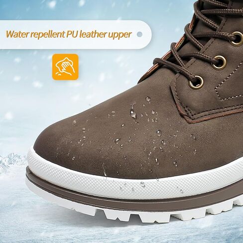 kufeiti Women's Winter Boots Black Combat Boots for Women Platform Waterproof Fuzzy Snow Ankle Boots with Side Zipper in Kuwait