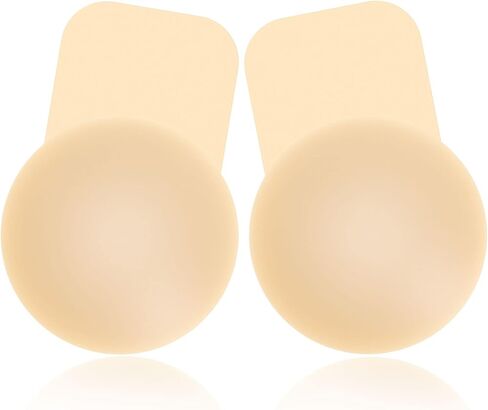 Boobytape for Breast Lift - Reusable Invisible Instant Silicone Nipple Cover Adhesive Sticky Strapless Push Up Bras for Women Boob Tape Nippies Breast Lift Pasties Fit A-D Cups, Can Customize Cut in Saudi Arabia